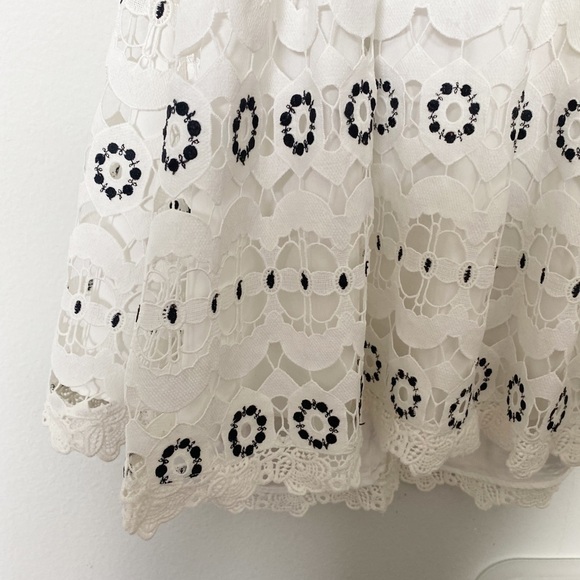 Lovers + Friends Forget Me Not White Floral Crochet Mini Dress Boho Sz Small - Picture 10 of 12